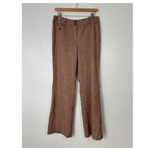 Dark Academia AT Studio Womens Size 6 Wide Leg Trousers Wool‎ Silk Tweed